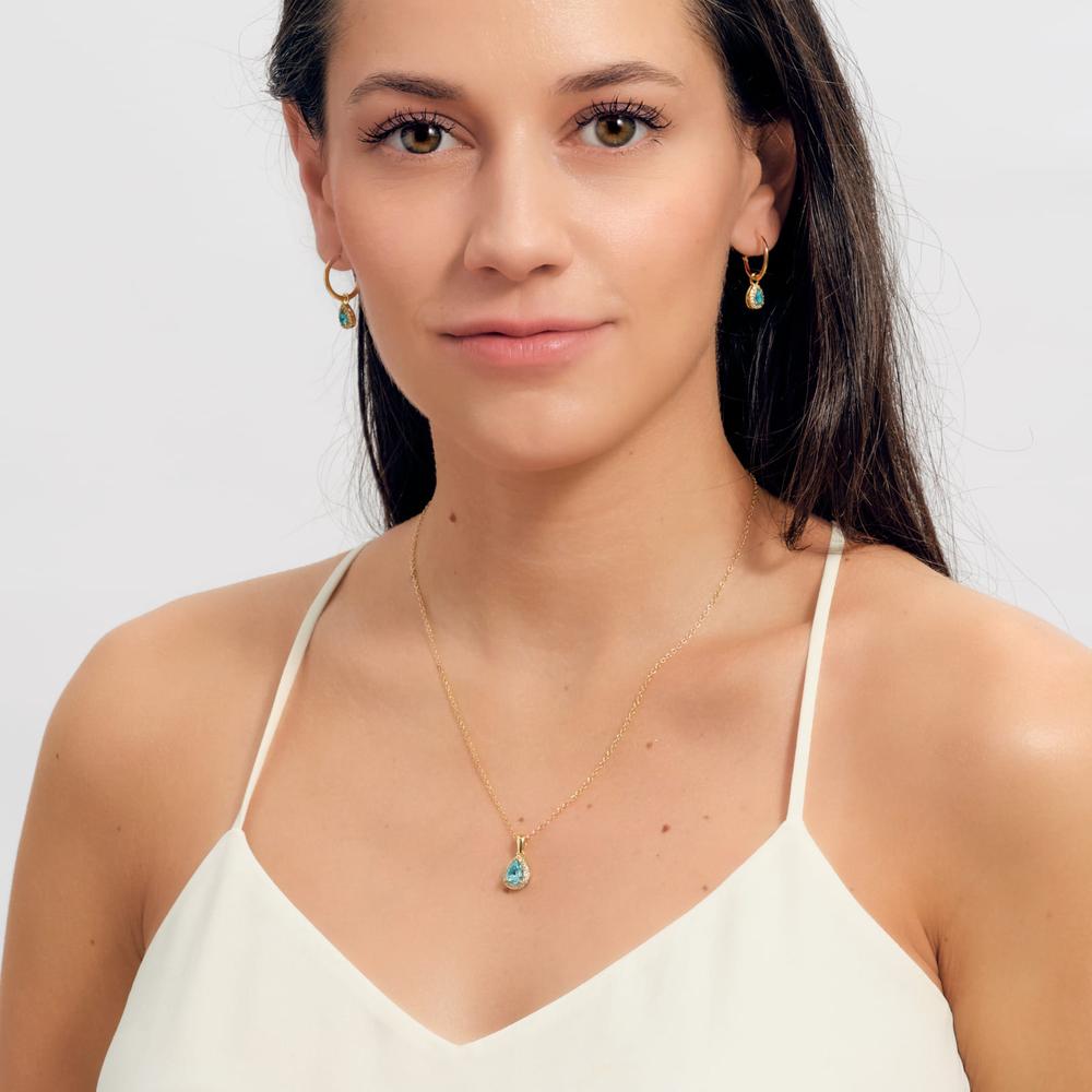 Foto 5 pulgar | Set De Joyería Para Mujer Dory Luckyly  Collar Y Aretes Latón Con Baño De Oro 14k Con Zirconia Cúbica