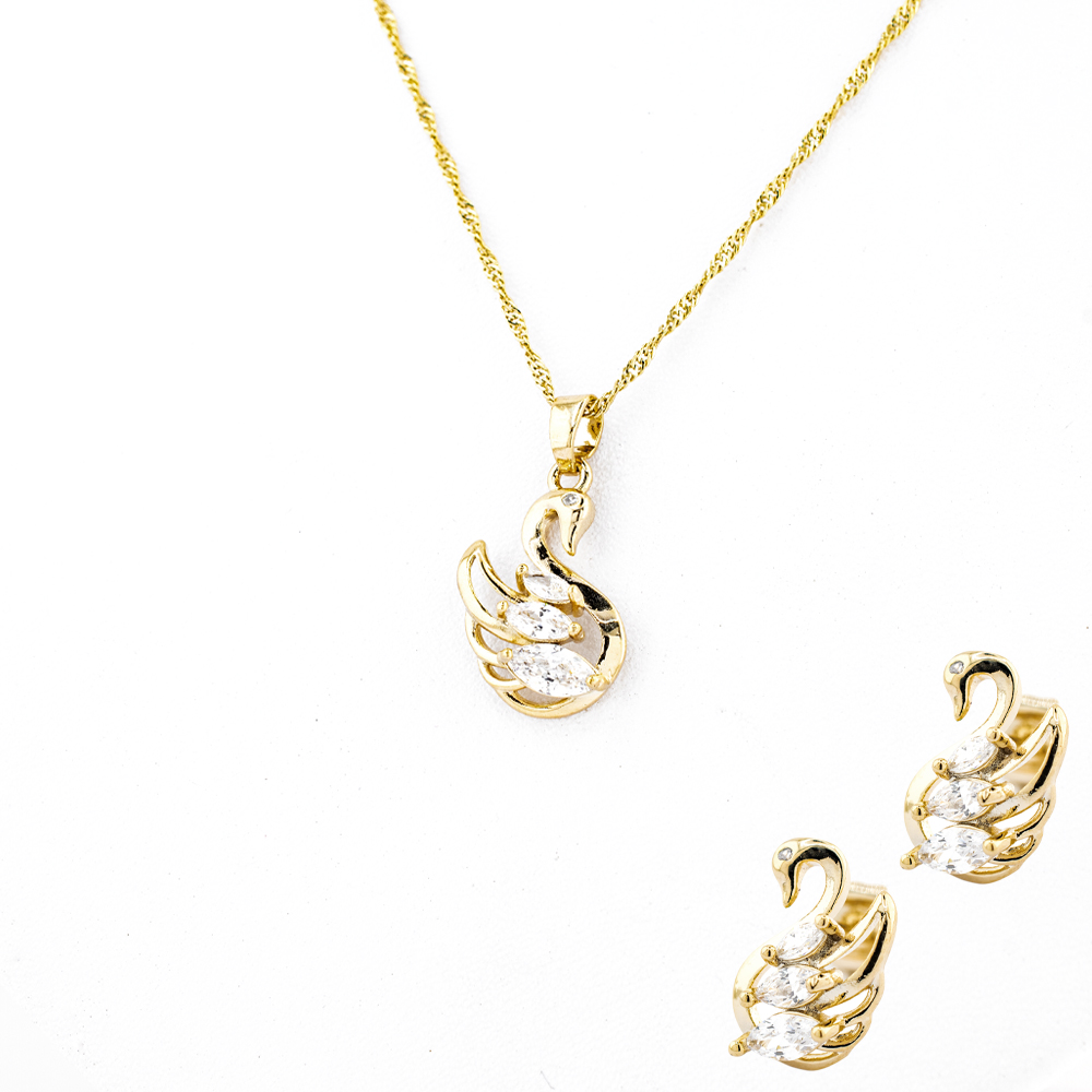Foto 1 | Set De Collar Y Dije Diseño De Cisne The Golden Store Chapa De Oro 18k