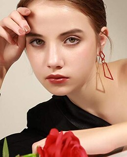 Foto 1 | Pendientes De Aleación Roja Con Forma De Gota Geométrica Para Mujer, Moda Bohemia - Venta Internacional.