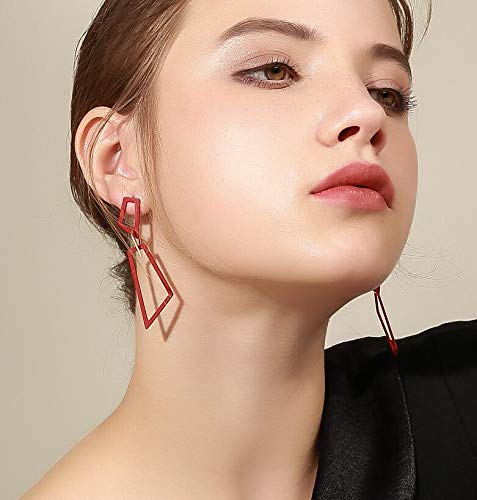 Foto 3 pulgar | Pendientes De Aleación Roja Con Forma De Gota Geométrica Para Mujer, Moda Bohemia - Venta Internacional.