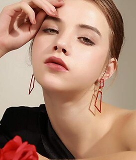 Foto 3 | Pendientes De Aleación Roja Con Forma De Gota Geométrica Para Mujer, Moda Bohemia - Venta Internacional.