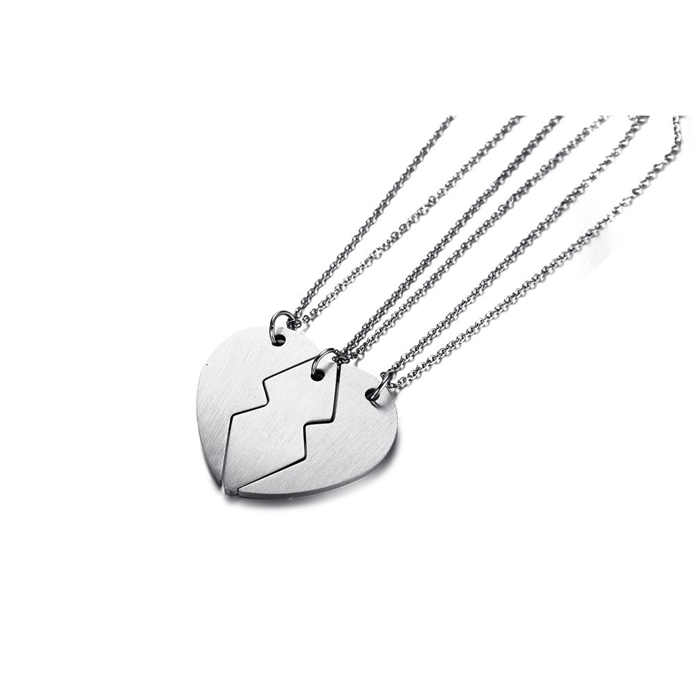 Foto 2 | Set De Collares Sanlin Beans De Acero Inoxidable Split Heart Bff - Venta Internacional.