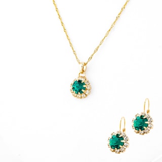 Foto 1 | Collar Y Aretes Colgantes En Forma De Circulo The Golden Store Chapa De Oro 18k