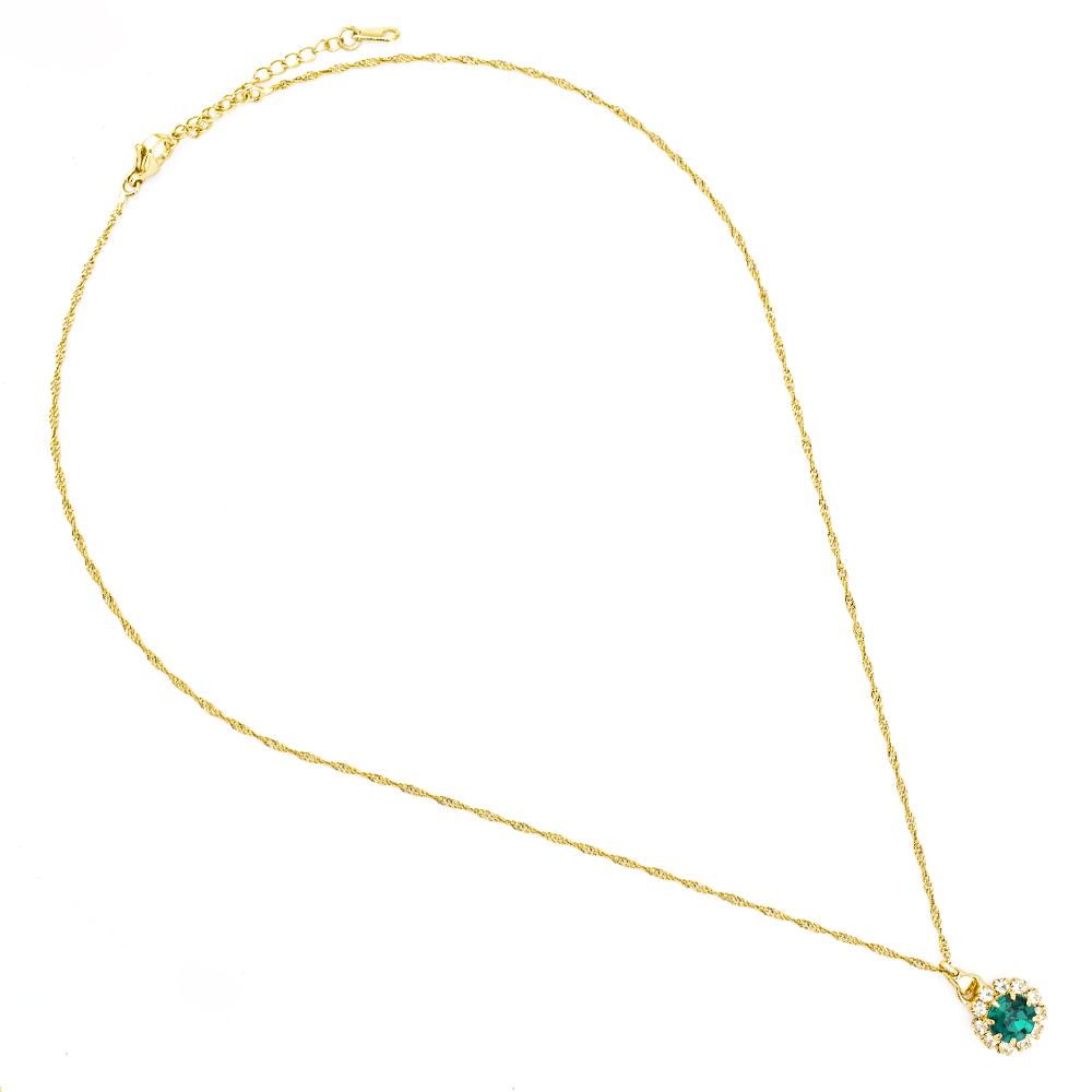 Foto 3 | Collar Y Aretes Colgantes En Forma De Circulo The Golden Store Chapa De Oro 18k