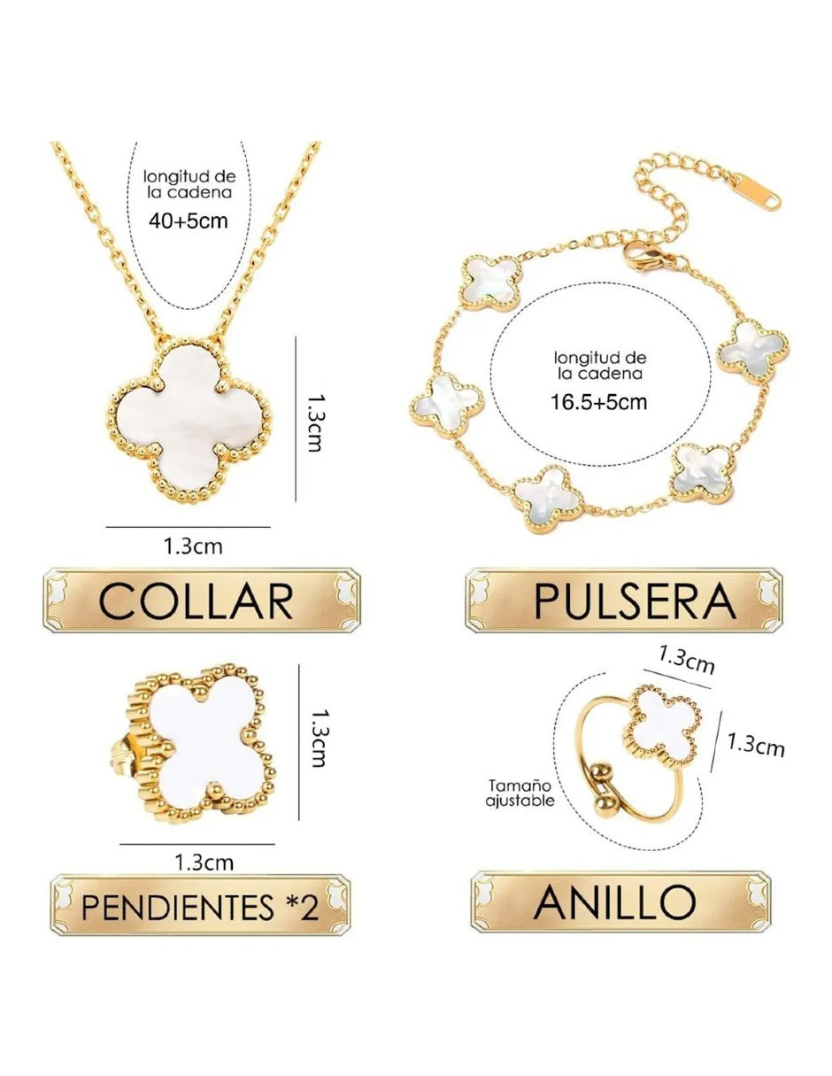 Foto 6 pulgar | 5pz Joyas De Trébol De La Suerte + Gratis Termo Güish De Regalo