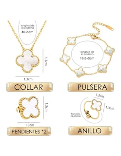 Foto 5 | 5pz Joyas De Trébol De La Suerte + Gratis Termo Güish De Regalo