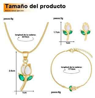 Foto 3 | Collar Xtellar Tulipán Con Cristal Dijes Pulsera Aretes Joyería Lujo