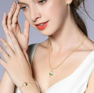 Foto 4 | Collar Xtellar Tulipán Con Cristal Dijes Pulsera Aretes Joyería Lujo