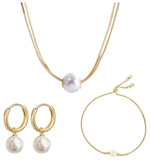 Foto 1 | Collar Xtellar Perla Pulsera Aretes Dije Acero Inoxidable Joyería