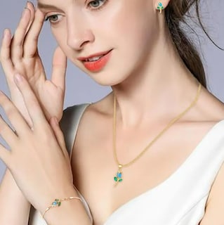 Foto 2 | Collar Xtellar Tulipán Con Cristal Dijes Pulsera Aretes Joyería Lujo