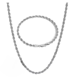 Foto 1 | 2pz Xtellar Pulsera Y Collar Acero Inoxidable Hombre Plata