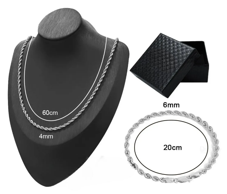 Foto 3 pulgar | 2pz Xtellar Pulsera Y Collar Acero Inoxidable Hombre Plata