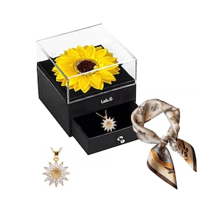 Foto 4 | Regalo Para Mujer Flores Girasol Eternas Collar Y Bufanda Lab.g, Multicolor