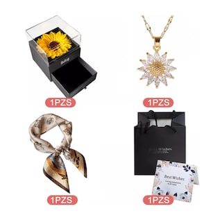 Foto 5 | Regalo Para Mujer Flores Girasol Eternas Collar Y Bufanda Belug, Multicolor