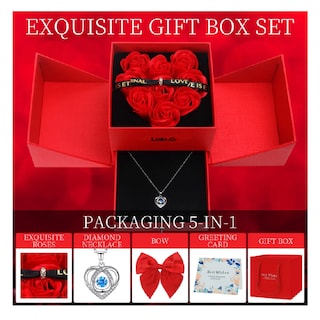 Foto 4 | Collar Dije Corazón 925 Plata Y Caja De Regalo De Rosas Lab.g, Caja Rojo