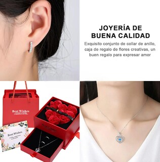 Foto 2 | Regalos Xtellar Para Mujer,collar Y Aretes Corazón Mujer Con Caja