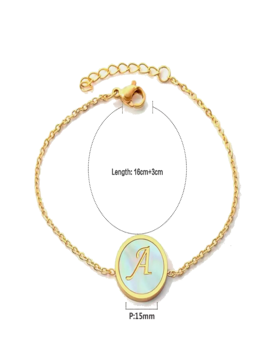 Foto 4 pulgar | Collar Y Pulsera Inicial A + Gratis Termo Güish De Regalo