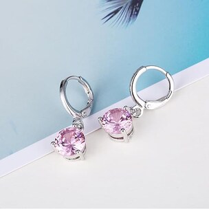 Foto 3 | Xtellar Oro Transparente Mujer Chapado En Circonita Solitario Circonita Pendientes Del Collar