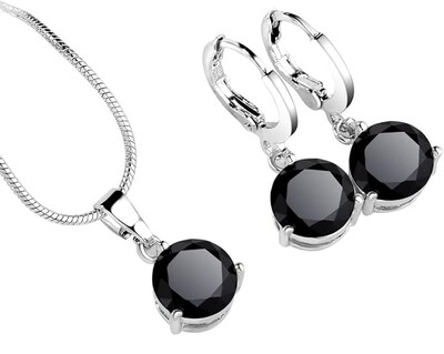 Foto 1 | Xtellar Oro Transparente Mujer Chapado En Circonita Solitario Circonita Pendientes Del Collar