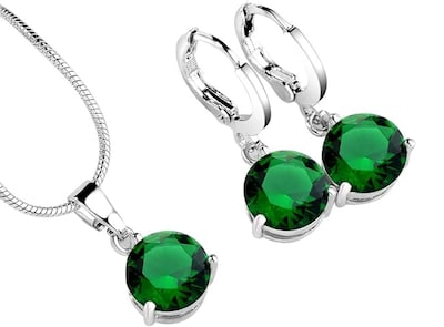 Foto 1 | Xtellar Oro Transparente Mujer Chapado En Circonita Solitario Circonita Pendientes Del Collar