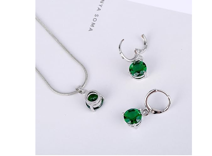 Foto 4 | Xtellar Oro Transparente Mujer Chapado En Circonita Solitario Circonita Pendientes Del Collar