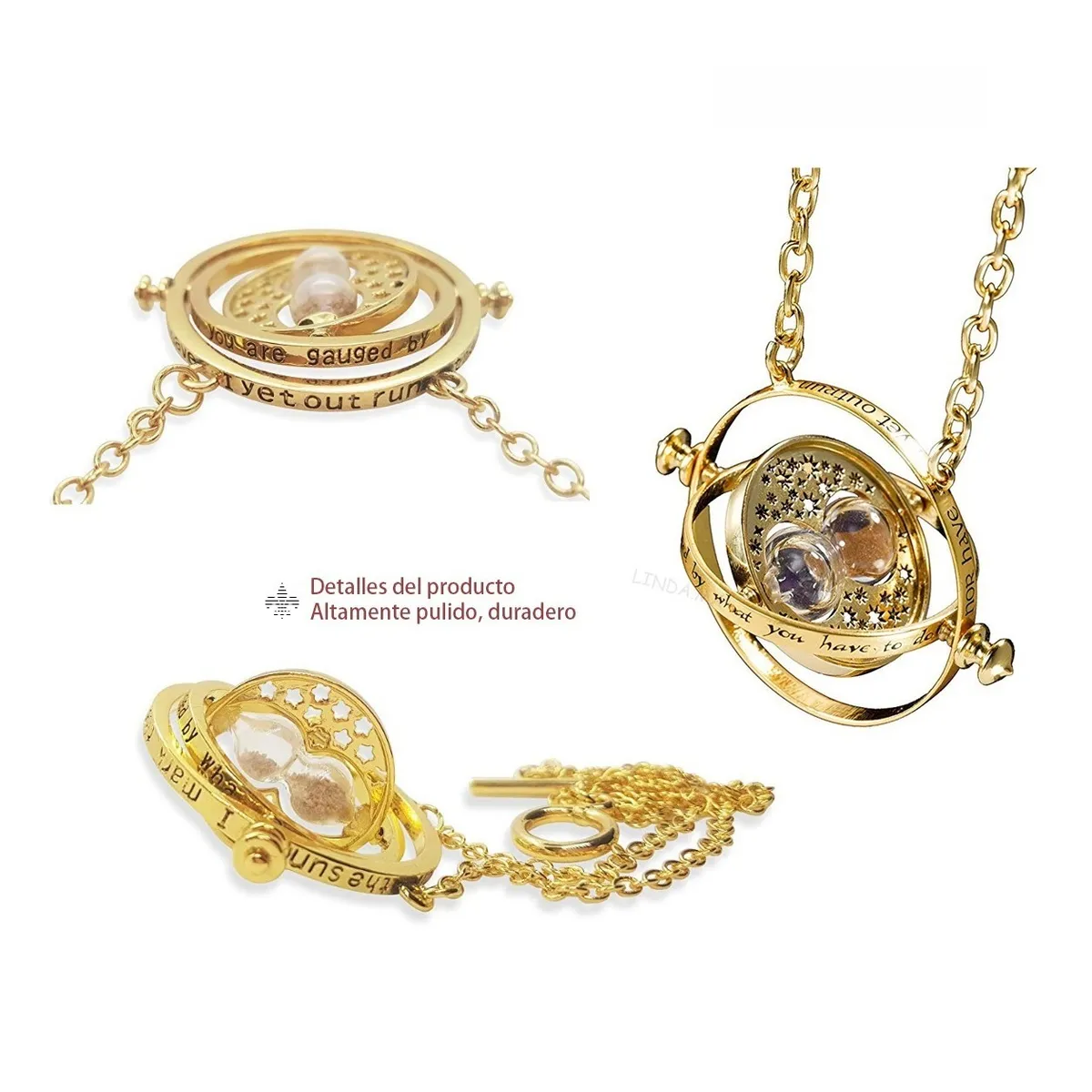 Foto 4 | Set De Dorada Giratiempo, Lab.g  Snitch Pulsera Collar Y Accesorios Plata Dorado