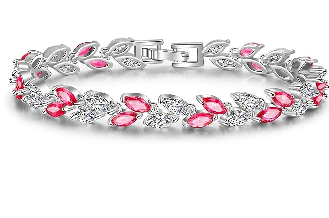 Foto 2 pulgar | Xtellar Rose Y Oro Transparente Plateó Las Pulseras Mujer Coloreadas Brazalete Del Tenis De Zirconia