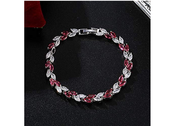 Foto 2 | Xtellar Rose Y Oro Transparente Plateó Las Pulseras Mujer Coloreadas Brazalete Del Tenis De Zirconia