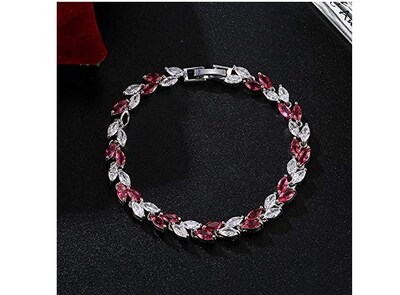 Foto 2 | Xtellar Rose Y Oro Transparente Plateó Las Pulseras Mujer Coloreadas Brazalete Del Tenis De Zirconia