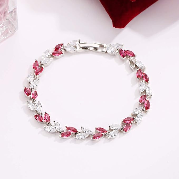 Foto 4 pulgar | Xtellar Rose Y Oro Transparente Plateó Las Pulseras Mujer Coloreadas Brazalete Del Tenis De Zirconia