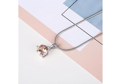 Foto 2 | Xtellar Oro Transparente Mujer Chapado En Circonita Solitario Circonita Pendientes Del Collar