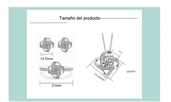 Foto 4 pulgar | Collar + Anillo + Aretes de Plata Xtellar 3 Piezas