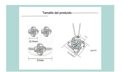 Foto 3 | Collar + Anillo + Aretes de Plata Xtellar 3 Piezas