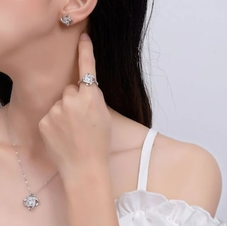 Foto 4 | Collar + Anillo + Aretes de Plata Xtellar 3 Piezas
