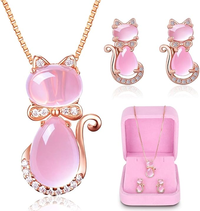 Foto 2 pulgar | Set De Joyería Xtellar En Cristal Y Oro Rosa: Collar Y Pendientes Elegantes Para Mujer