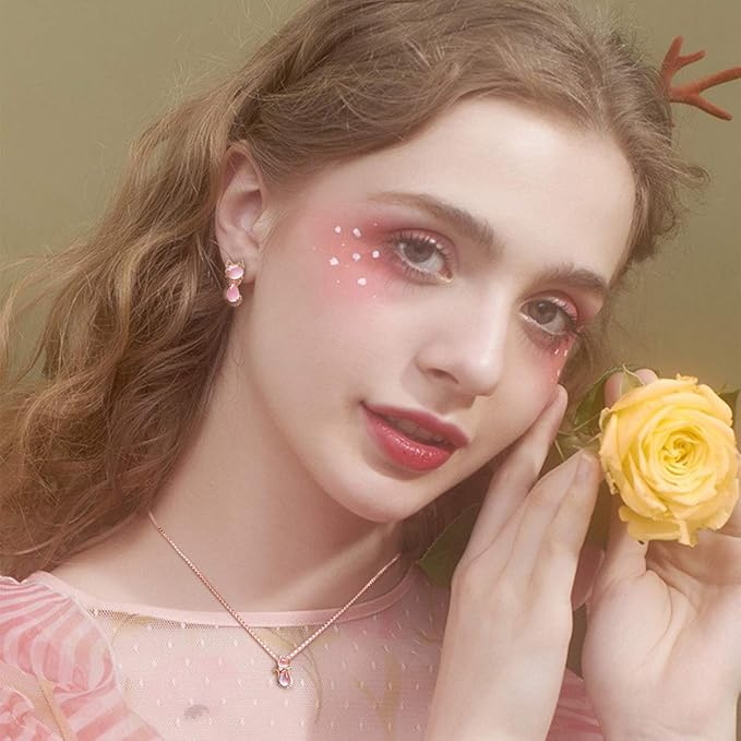 Foto 2 | Set De Joyería Xtellar En Cristal Y Oro Rosa: Collar Y Pendientes Elegantes Para Mujer