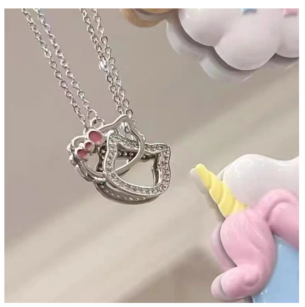 Foto 4 pulgar | 2pcs Kitty Pulsera Set Hello Kitty Ajustable Joyeria Mujer
