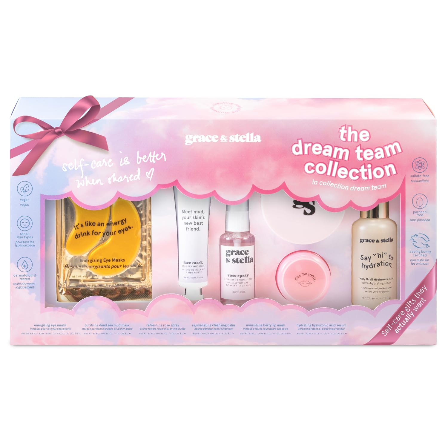 Set De Regalo Grace & Stella Dream Team Con Mascarillas Para Debajo De Los Ojos Para Mujer - Venta Internacional. $1,227