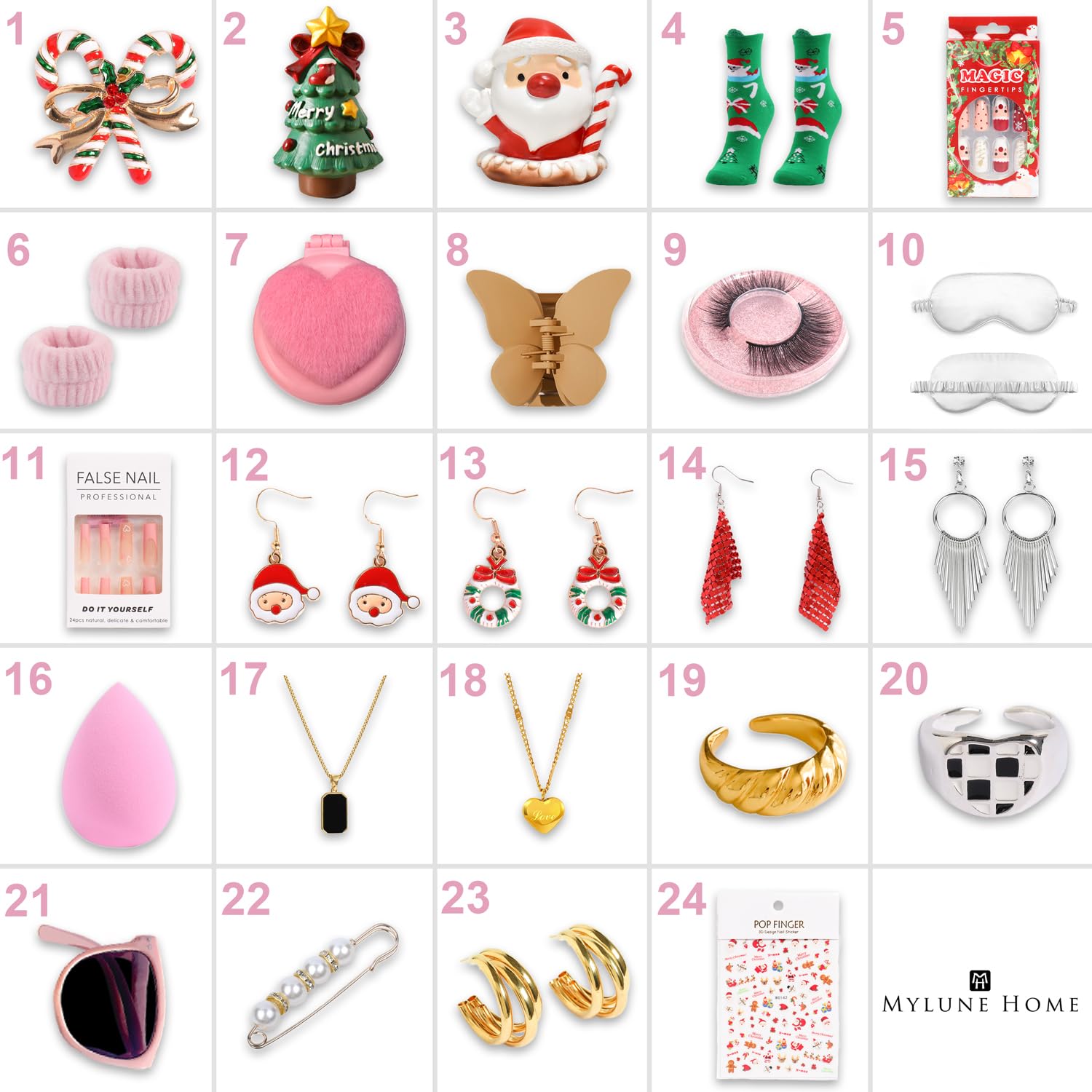 Foto 3 pulgar | Calendario De Adviento Mh Mylune Home 2024 Con 24 Regalos De Navidad Para Mujer - Venta Internacional.