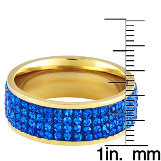 Foto 3 | Anillo West Coast Jewelry Elya Para Mujer, Acero Chapado En Oro, Azul - Venta Internacional.