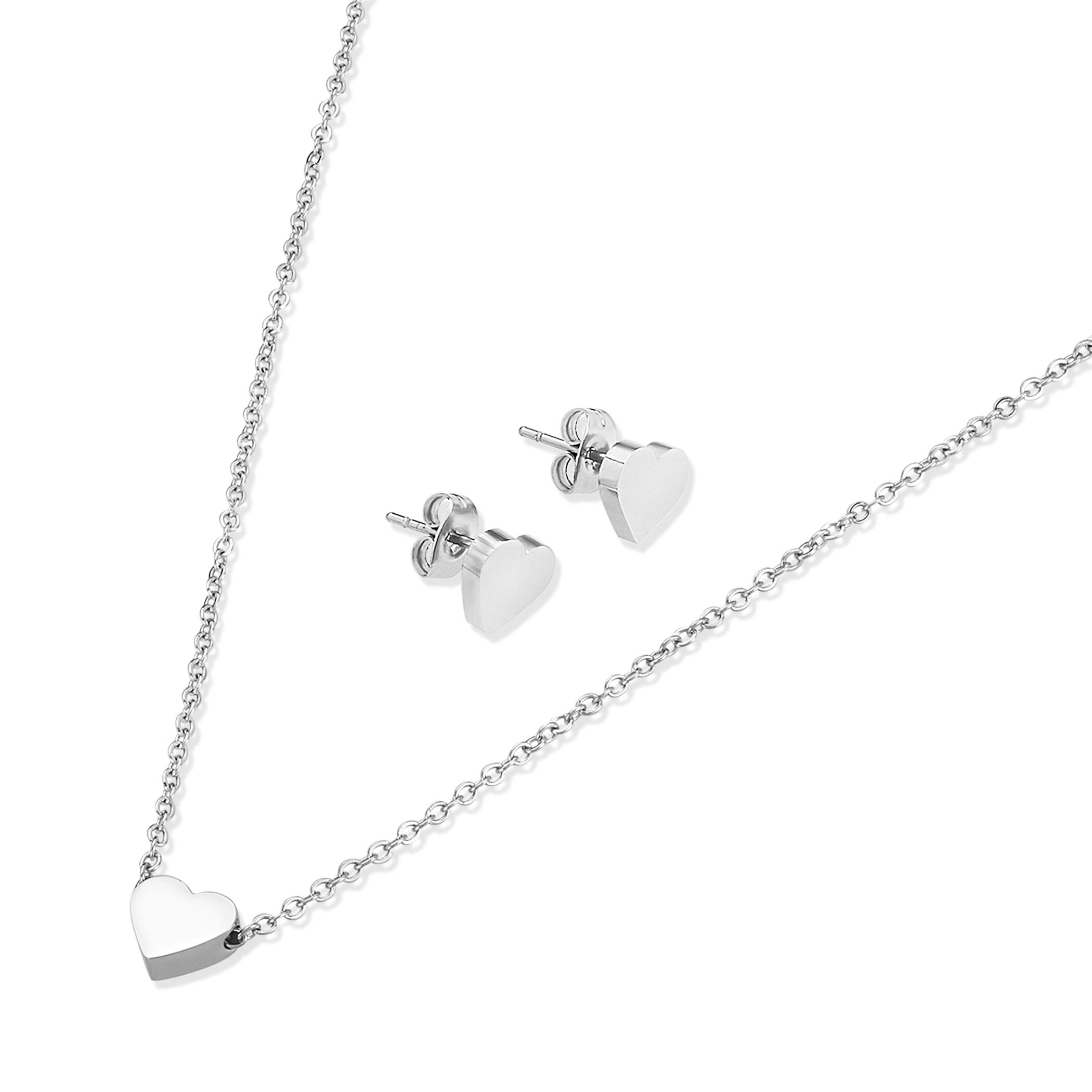 Foto 3 pulgar | Conjunto De Joyas: Collar Y Pendientes Elya En Forma De Corazón - Venta Internacional.