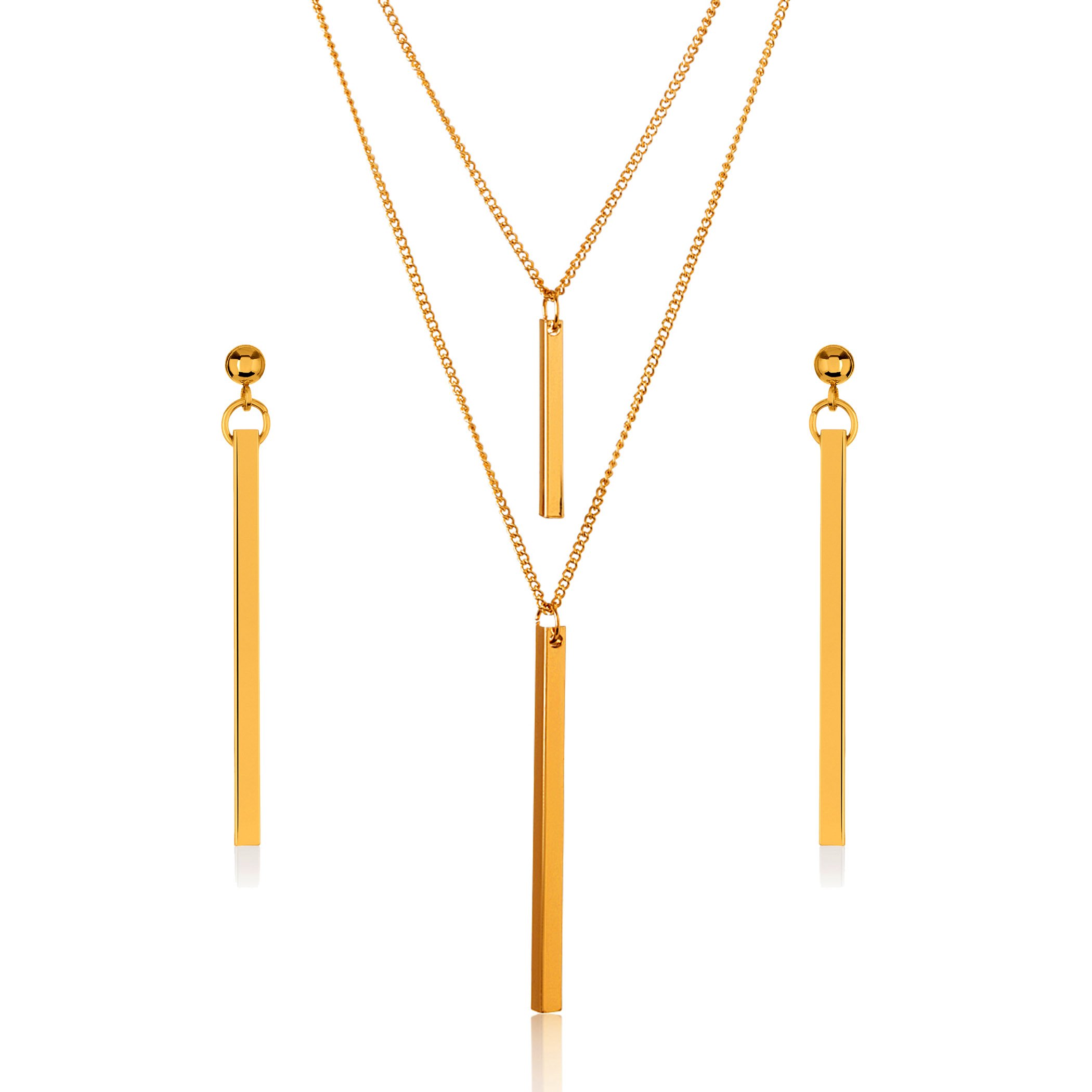 Foto 2 pulgar | Set De Joyas West Coast Elya En Tono Dorado Con Collar Y Pendientes - Venta Internacional.