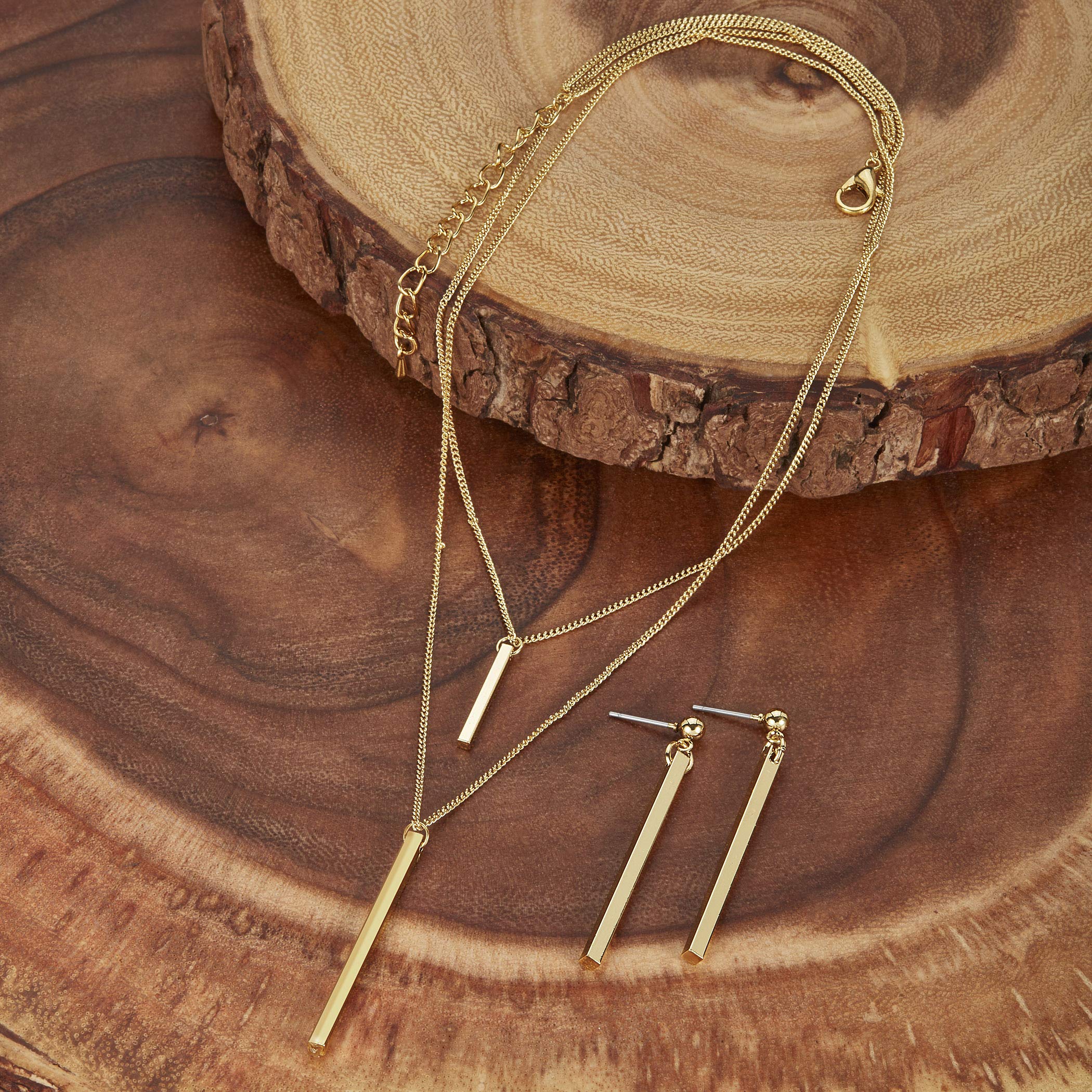Foto 5 pulgar | Set De Joyas West Coast Elya En Tono Dorado Con Collar Y Pendientes - Venta Internacional.