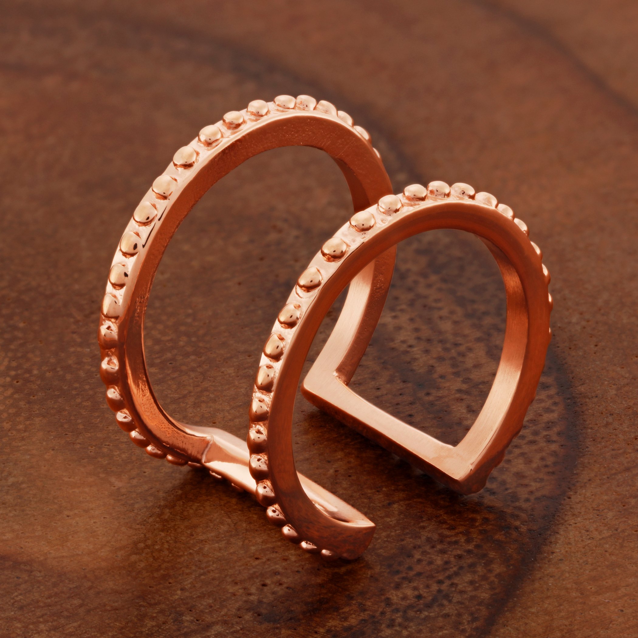 Foto 5 pulgar | Anillo West Coast Jewelry Elya, Brazalete Chapado En Oro Rosa - Venta Internacional.