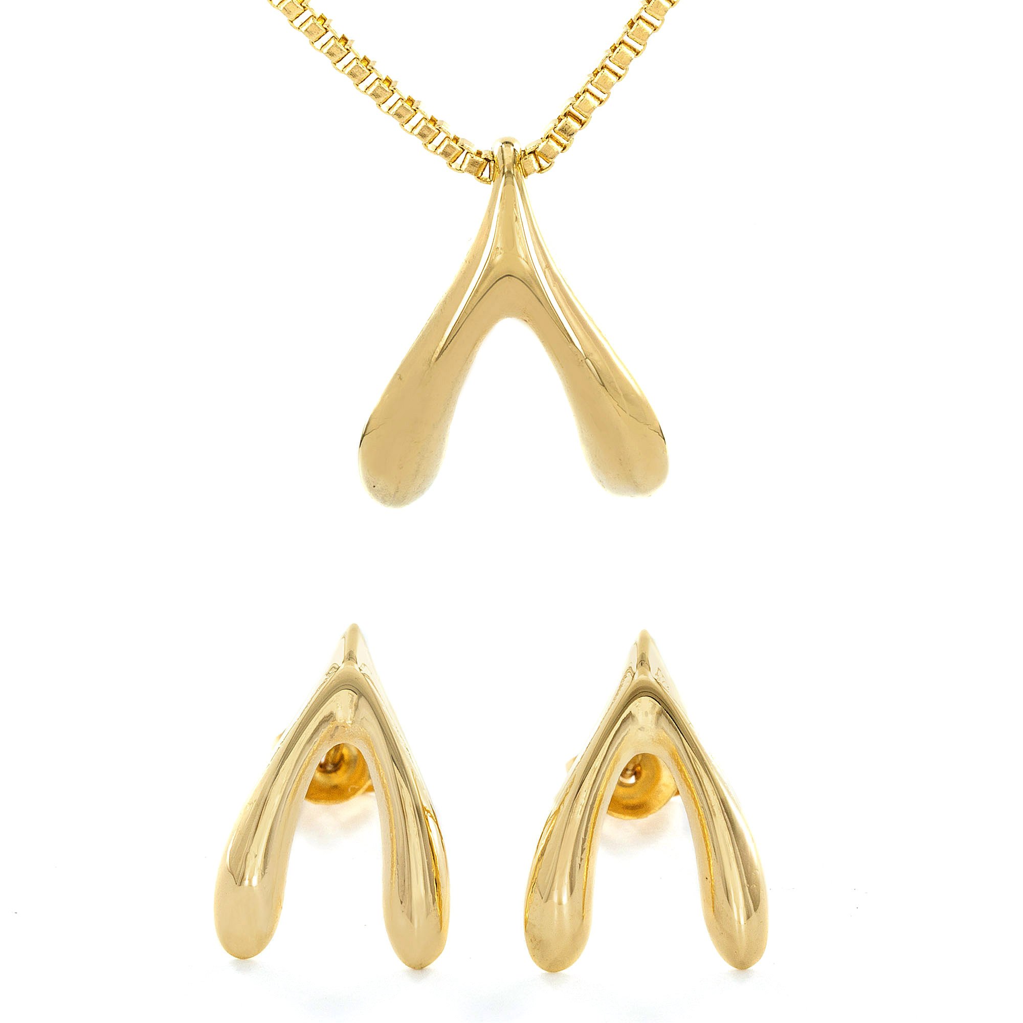 Foto 2 pulgar | Set De Joyas West Coast Jewelry Elya De Acero Inoxidable Chapado En Oro - Venta Internacional.