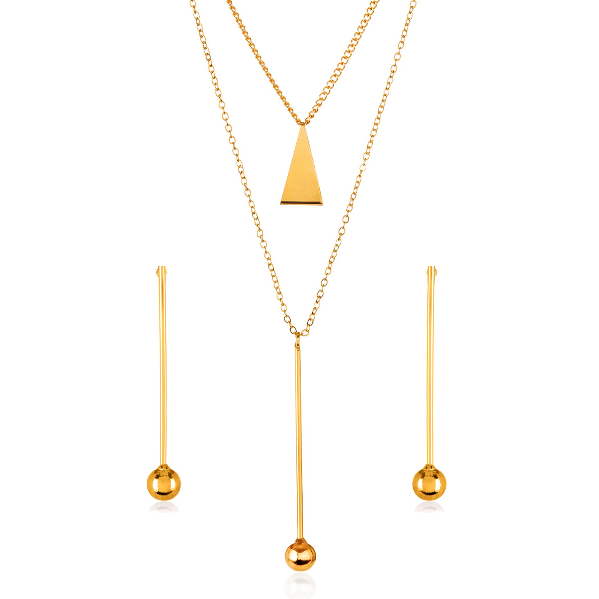 Foto 1 | Conjunto De Joyas West Coast Elya, Collar Con Forma De Bola Con Barra En Forma De Bola En Tono Dorado - Venta Intern