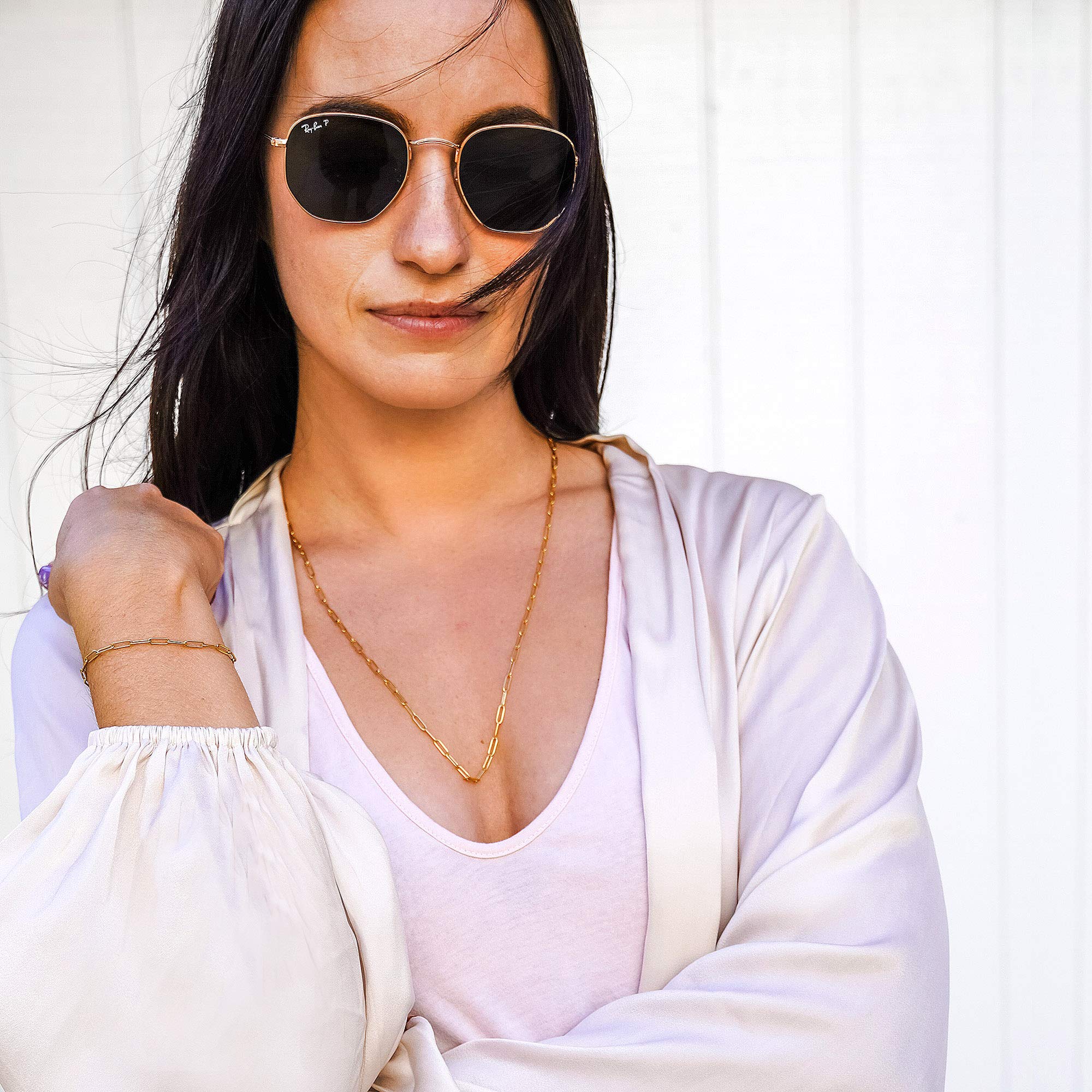 Foto 4 pulgar | Conjunto De Joyas West Coast Paperclip, Collar Y Pulsera - Venta Internacional.