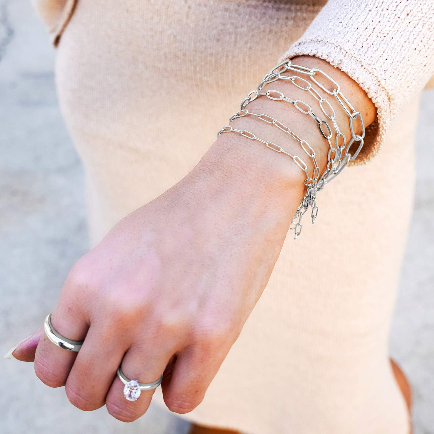 Foto 8 pulgar | Conjunto De Joyas West Coast Paperclip, Collar Y Pulsera - Venta Internacional.