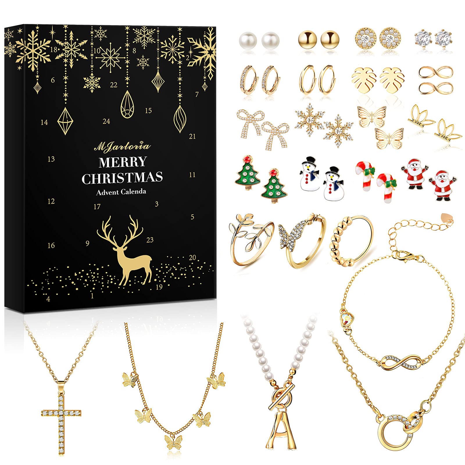 Foto 1 | Calendario De Adviento Mjartoria 2024 Para Mujer Con Joyas De Oro - Venta Internacional.