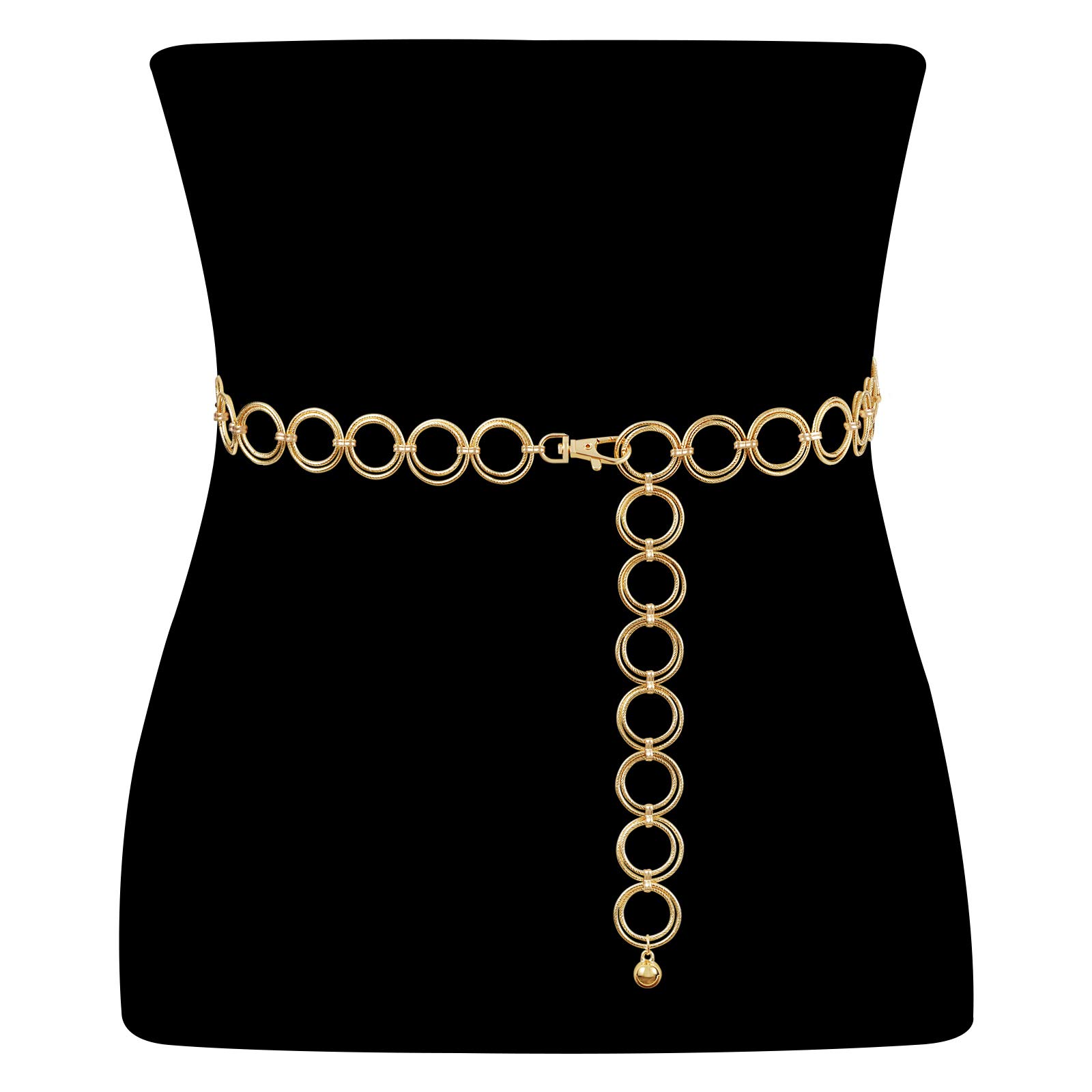Foto 1 | Cinturón Con Cadena Whippy Con Junta Tórica Metálica Para Mujer, Aleación Dorada - Venta Internacional.